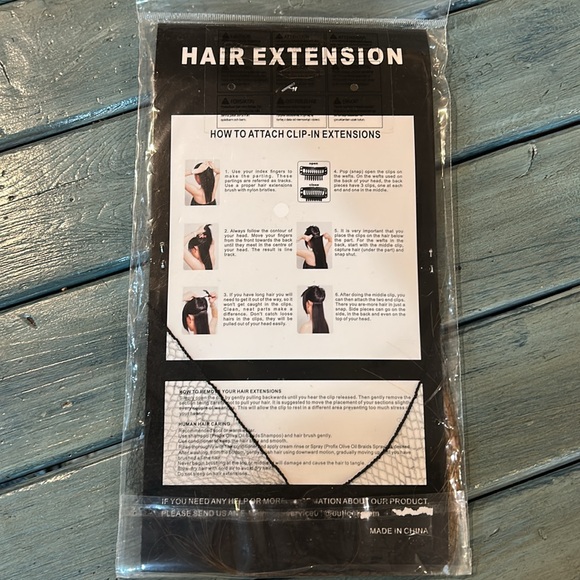 NWOT Hair Extension, Clip-in, 100% Remy Human Hair, Length 14”M, Color #6, Brown - Picture 3 of 5
